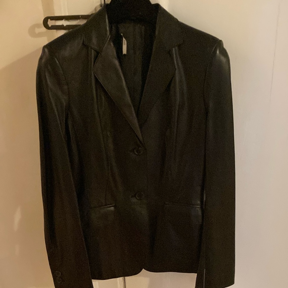 Boss Black Leather/lambskin spectacular blazer – new